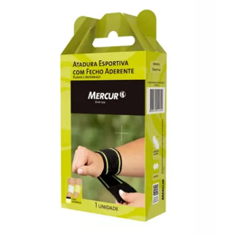 Atadura Esportiva com Fecho Aderente (Punho)- Mercur-preta e verde
