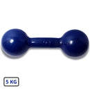 Halter Peso 5kg Emborrachado Azul-VENDA POR UNIDADE