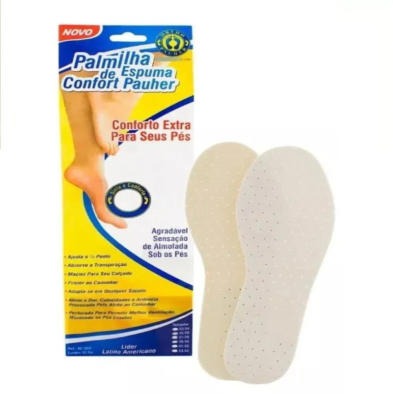 Palmilha de Espuma Confort Pauher - OrthoPauher-cor branca